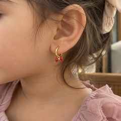 Red Bow Hoop Earrings 2 grams | 18kt gold