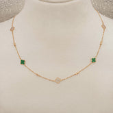 Elegant Clover Charm Necklace 2.78 Grams, 18kt Gold