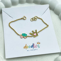 Little Princess Carriage Bracelet 2 Grams, 14KT Gold