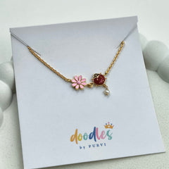 Ladybug & Daisy Bracelet 1.69 Grams, 14KT Gold