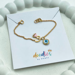 Royal Charm Evil Eye Bracelet 1.69 Grams, 14KT Gold