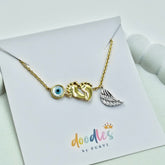 Evil Eye Hug Wing Bracelet 2.9 Grams, 14KT Gold