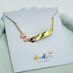 Blush Bow Bar Bracelet 3.5 Grams, 14KT Gold