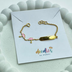 Twin Umbrella Bracelet 2.1 Grams, 14KT Gold