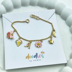 Enchanted Charm Bracelet 3.2 Grams, 14KT Gold