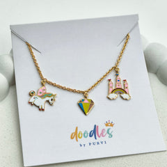 Unicorn Fantasy Charm Bracelet 2.81 Grams, 14KT Gold