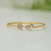 Unicorn & Star Sparkle Bangle 3.72 Grams, 18KT Gold
