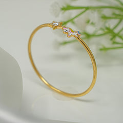 Unicorn & Star Sparkle Bangle 3.72 Grams, 18KT Gold