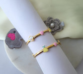 Cupcake Heart and Dress Kada 5.65 Grams a Single Piece, 18KT Gold