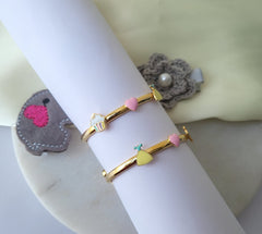 Cupcake Heart and Dress Kada 5.65 Grams a Single Piece, 18KT Gold