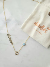Personalised Chain with Evil Eye And Sun 5.7 Grams, 18KT Gold