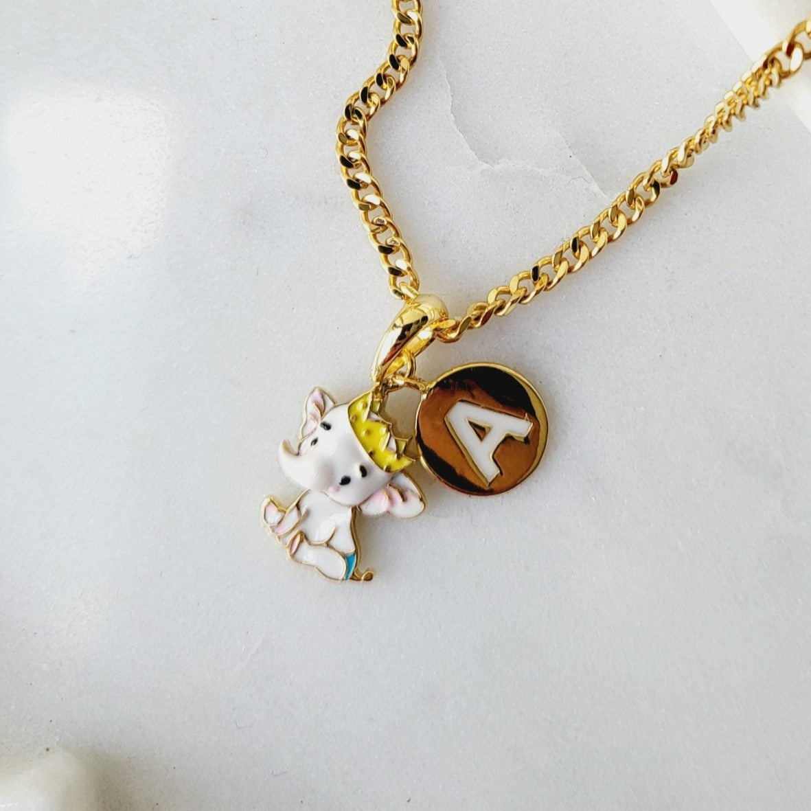 Elephant With Initial Pendant(Only Pendant) 3 Grams