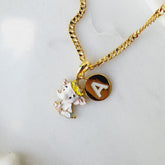 Elephant With Initial Pendant(Only Pendant) 3 Grams