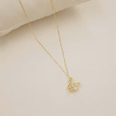 Golden Swan Pendant Necklace 1.06 Grams, 18kt Gold