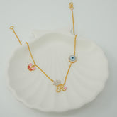 Butterfly Dreams Initial R Necklace 4.34 Grams, 18KT Gold
