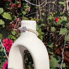 Baby Pearl Flower Bracelet 0.96 Grams, 18KT Gold