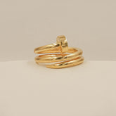 Cartier Inspired Nail Wrap Ring 3.71 Grams , 18KT Gold