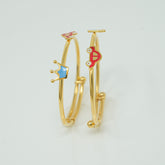 Crown & Wheels Gold Kada for Boys 3.85 grams a Single Piece, 18KT Gold