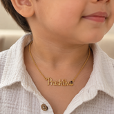 Name Necklace with Shiv Charm 6.41 grams 18KT gold