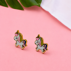 Sweet Little Unicorn Earrings for Magical Moments 2 Gram, 18KT Gold