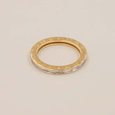 Bvlgari Inspired Dual Tone Ring 3.47 Grams , 18KT Gold
