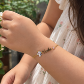 Unicorn Personalised Gold Bracelet for Girls 4 grams 18kt gold