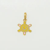 Sunny Swirl Wheel Pendant 0.92 grams, 18KT Gold