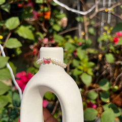 Baby Pearl Butterfly Bracelet 0.46 Grams, 18KT Gold