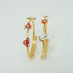 Mini Adventure Squad Gold Kada for Boys 18kt Gold 4.63 grams per piece