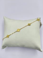Textured Floral Clover Bracelet 0.630 mg, 18KT Gold