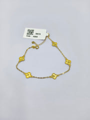 Textured Floral Clover Bracelet 0.630 mg, 18KT Gold