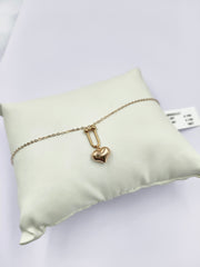 Heart Charm Chain Bracelet 0.74 grams, 18KT Gold