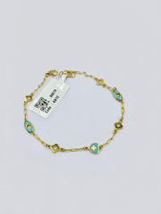 Enamel Floral Motif Bracelet 3.46 grams, 18KT Gold