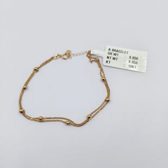 Double Bead Strand Bracelet 0.85 grams, 18KT Gold