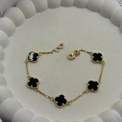 Van-Cleef Black Charm Bracelet 3.95 Grams, 18KT Gold