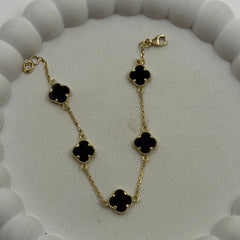 Van-Cleef Black Charm Bracelet 3.95 Grams, 18KT Gold