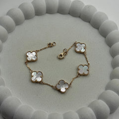 Van-Cleef White Charm Bracelet 4.64 Grams, 18KT Gold