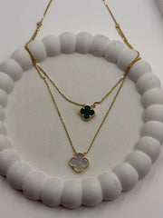 Van-Cleef Green And Black Dual Necklace 6.16 Grams, 18kt Gold