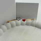 Dual Heart Diamond Kada 5.37 Grams, 18KT Gold