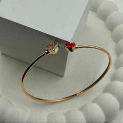 Dual Heart Diamond Kada 5.37 Grams, 18KT Gold