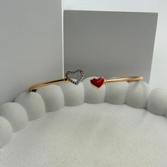 Dual Heart Diamond Kada 5.37 Grams, 18KT Gold