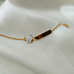 Happy Tooth Bracelet 2.38 Grams, 18KT Gold