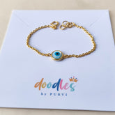 Evil Eye Protection Bracelet 1.26 Grams, 18KT Gold