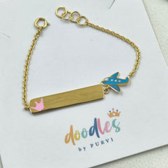 Airplane Slate Bracelet 3.36 Grams, 18KT Gold