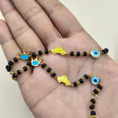 Crown Car Evil Eye Nazariya Pair 3.88 Grams, 18KT Gold