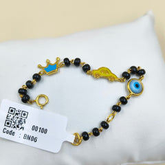 Crown Car Evil Eye Nazariya Pair 3.88 Grams, 18KT Gold