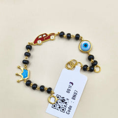 Crown (Red) Car Evil Eye Nazariya Pair 4.59 Grams, 18KT Gold