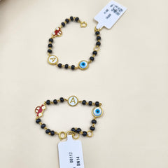 Car Letter And Evil Eye Nazariyas Pair 4.6 Grams, 18KT Gold
