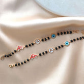 Car Letter And Evil Eye Nazariyas Pair 4.6 Grams, 18KT Gold