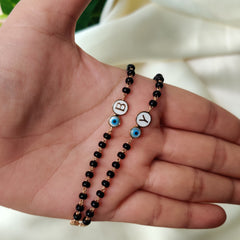 Evil Eye With Letter Nazariya 4 Grams A Pair, 18KT Gold